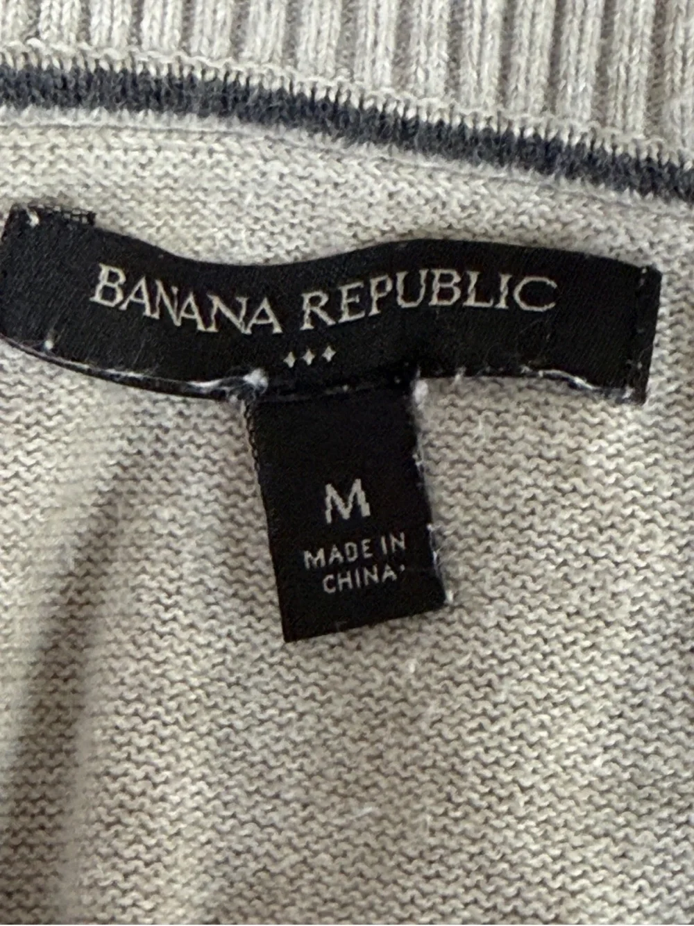 Banana Republic Cotton Khaki Shawl Neck Sweater Mens Medium Tan Beige